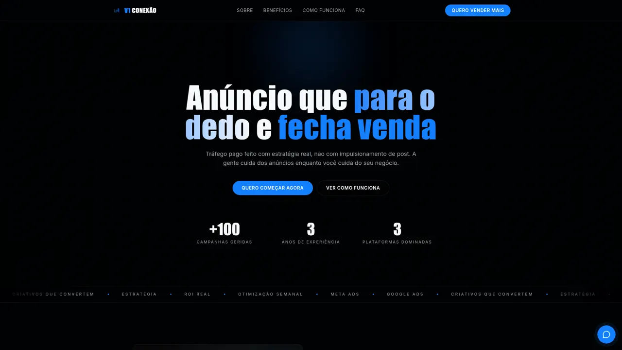 Site da V1 Conexão